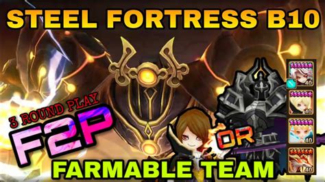 We'll go straight to an example of a farmable team to complete this dungeon. . Steel fortress b10 team